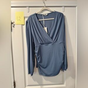 Blue Long Sleeve Top